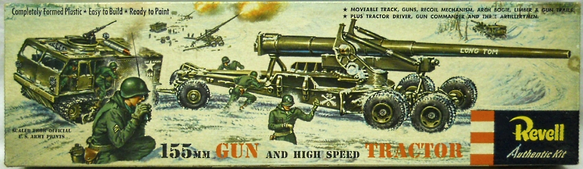 Revell 1/40 155mm Long Tom Gun and M-4 High Speed Tractor 'S' Kit, H523-198 plastic model kit