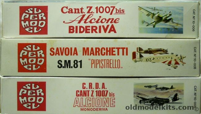 Supermodel 1/72 TWO C.R.D.A. Cant Z 1007 bis Alcione Bideriva / TWO SM-81 Pipistrello / C.R.D.A. Cant Z 1007 bis Alcione Monoderiva, 10-006 plastic model kit