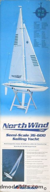 ABC Hobby North Wind 36 - 36 Inch Long Semi-Scale 36-600 Sailing Yacht, 59300 plastic model kit
