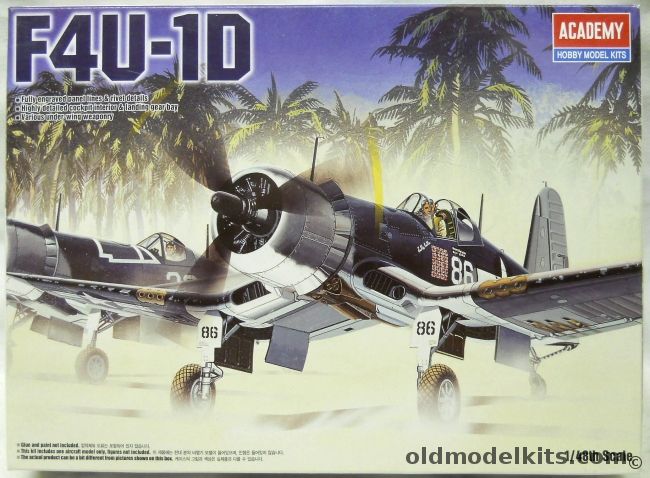 Academy 1/48 F4U-1D Corsair - USMC VMF-214 Maj Gregory Pappy Boyington / US NAvy VF-84 USS Bunker Hill - (F4U 1d), 12273 plastic model kit