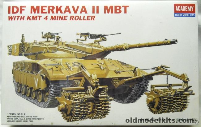 Academy 1/35 IDF Merkava II MBT With KMT 4 Mine Roller, 1359 plastic model kit