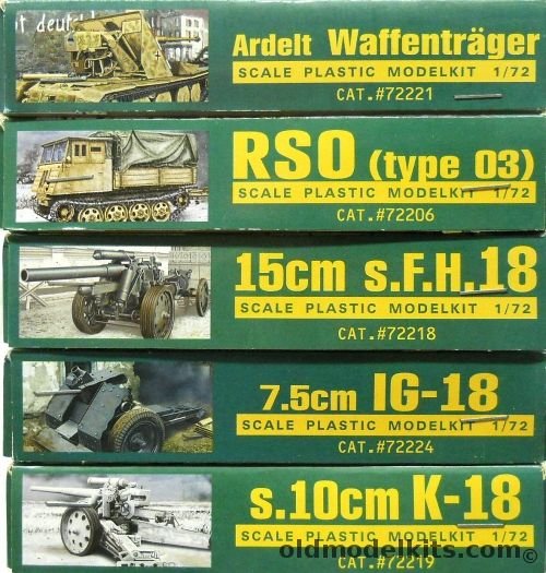 Ace 1/72 Ardelt Waffentrager / RSO Type 3 / 15cm s.F.H.18 / 7.5cm IG-18 / s.10cm K-18, 72221 plastic model kit
