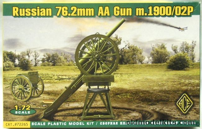 Ace 1/72 Russian 3 Inch AA Gun - With PE Details, 72265 plastic model kit