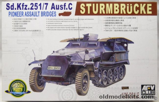AFV Club 1/35 German Sd.Kfz. 251/1 Ausf. C Strumbrucke - Pioneer Assault Bridges, AF35077 plastic model kit