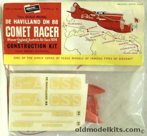 Airfix 1/72 De Havilland DH-88 Comet Racer - Bagged T1 Logo, 1399