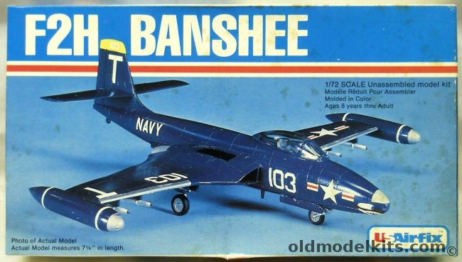 Airfix 1/72 F2H Banshee - F2H-2P or F2H-2 Banshee VMJ-1 or VF-172 - (F2H2 F2H2P), 4010 plastic model kit