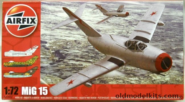 Airfix 1/72 Mig-15 - New Molds - USSR 1950 / North Korea 19582 / Hungarian Air Force 101 Reconnaissance Wing 1971, A02037 plastic model kit