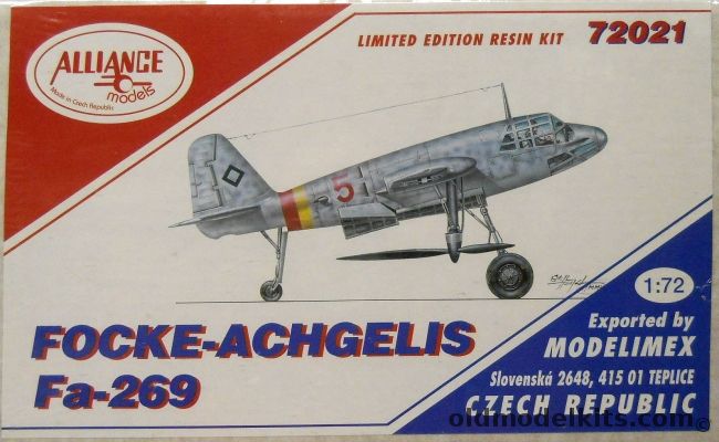 Alliance 1/72 Focke-Achgelis FA-269, 72021 plastic model kit