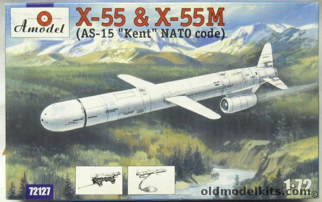 Amodel 1/72 TWO X-55 And X-55M AS-15 Kent Missiles - A Total Of Four Missiles, 72127 plastic model kit