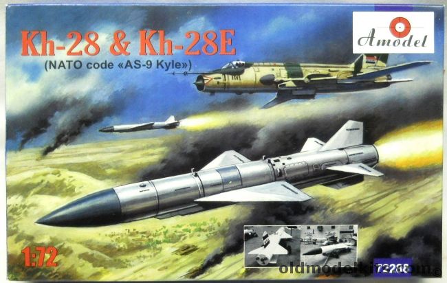 Amodel 1/72 TWO Kh-28 And Kh-28E Missiles NATO  Codenamed AS-9 Kyle, 72288 plastic model kit