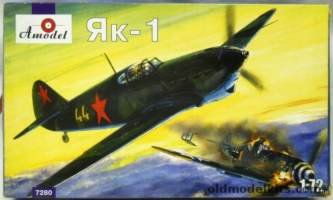 Amodel 1/72 TWO Yak-1 - USSR 73 FAR Pilot Litwak 1943 / 183 FAR Pilot Barnov 1941/42, 7280 plastic model kit
