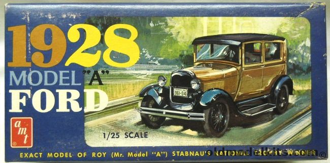 AMT 1/25 1928 Ford Model A Tudor - Stock Or Racing, 2128-150 plastic model kit