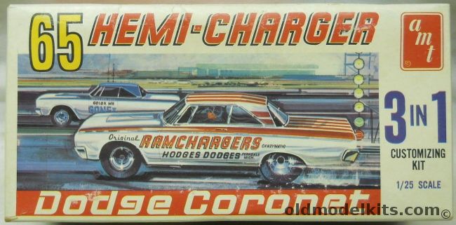 AMT 1/25 65 Hemi Charger Dodge Coronet 500 - 3 In 1 Customizing Kit, 6025-150 plastic model kit