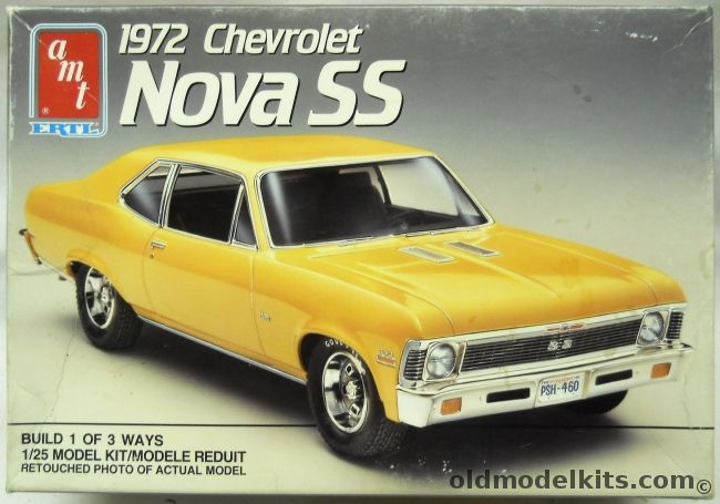 AMT 1/25 1972 Chevrolet Nova SS - 3 In 1 - Build It Stock / Pro Stocker / Race Version, 6556 plastic model kit