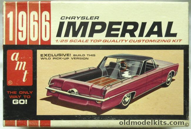 AMT 1/25 1966 Chrysler Imperial Convertible - 3 in 1 Customizing Kit - Stock / Custom / Pickup Truck, 6816-200 plastic model kit