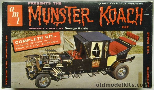 AMT 1/25 The Munster Koach - From The Munsters TV Show - Designed By George Barris - (Munsters Coach), 901-150 plastic model kit