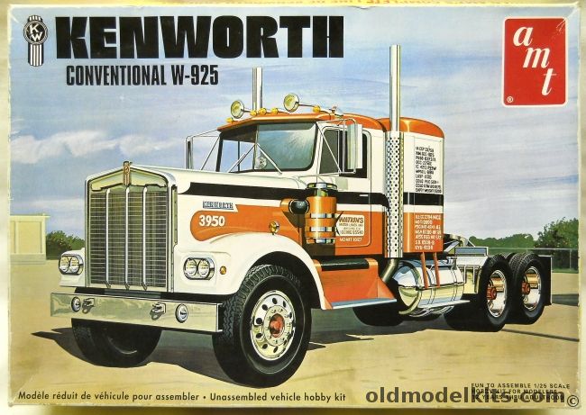 AMT 1/25 Kenworth Conventional W-925 -Tractor Semi Truck, AMT1021-06 plastic model kit