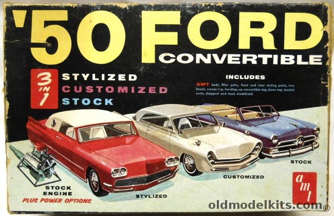 AMT 1/25 1950 Ford Convertible 3 in 1 - Trophy Series, T150-200 plastic model kit