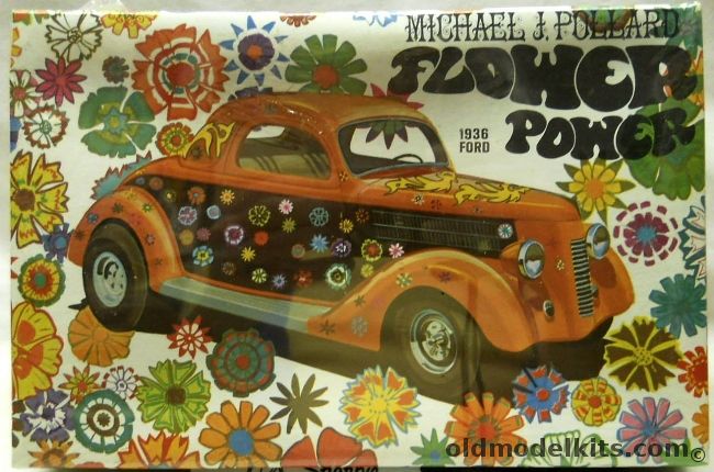 AMT 1/25 Michael J Pollard Flower Power 1936 Ford - Co-Star of Warner Brothers Seven Arts Production Of Bonnie & Clyde, T218-200 plastic model kit