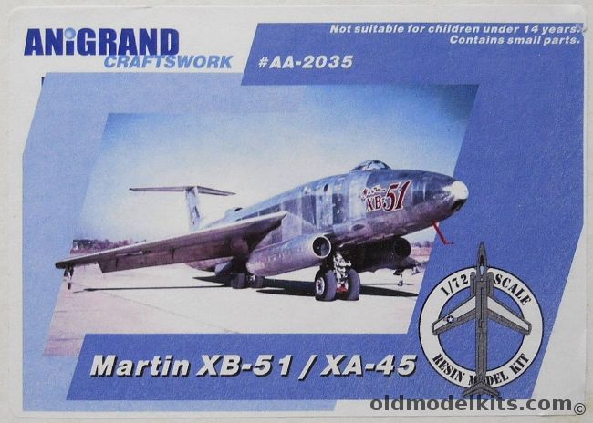 Anigrand 1/72 Martin XB-51, AA2035 plastic model kit