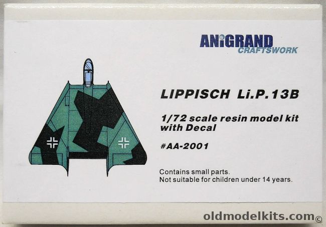 Anigrand 1/72 Lippisch LI.P.13B Coal-Fired Ramjet Fighter, AA2001 plastic model kit