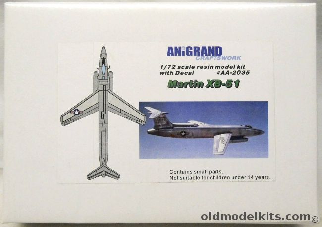 Anigrand 1/72 Martin XB-51, AA2035 plastic model kit