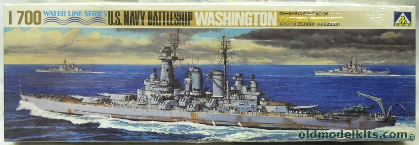 Aoshima 1/700 USS Washington BB56 - Battleship, 106 plastic model kit