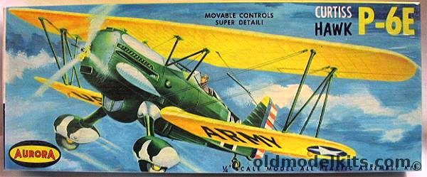 Aurora 1/43 Curtiss Hawk P-6E, 116-130 plastic model kit