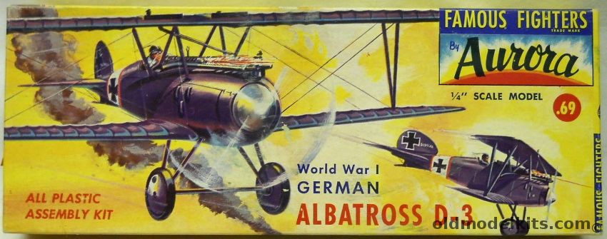 Aurora 1/48 Albatross D-3 Red Dot Issue - (Albatros D.III / DIII), 104-69 plastic model kit