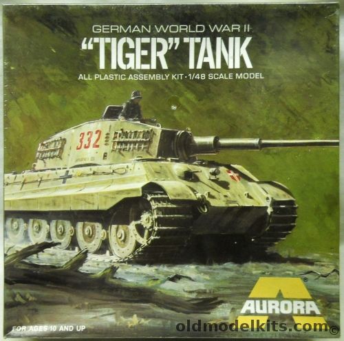 Aurora 1/48 Tiger Tank, 324 plastic model kit