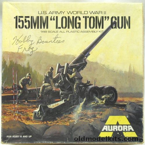 Aurora 1/48 155mm Long Tom Gun - US Army Artillery Cannon, 331-200 plastic model kit