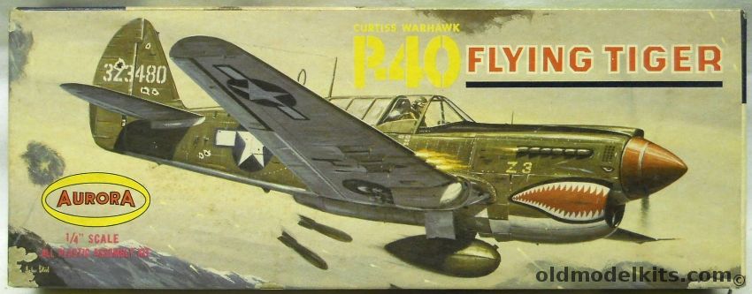 Aurora 1/48 Curtiss Warhawk P-40 Flying Tiger, 44-100 plastic model kit