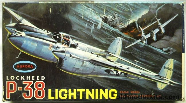 Aurora 1/84 P-38 Lightning - With Texas Ranger Noseart, 498-49 plastic model kit