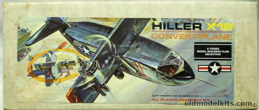 Aurora 1/70 Hiller X-18 Convertiplane - Young Model Builders Club Issue, 768 plastic model kit