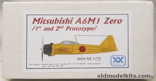 AV Models 1/72 Mitsubishi A6M1 Zero 1st Or 2nd Prototype Aircraft, AV102 plastic model kit