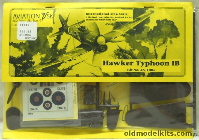 Aviation USK 1/72 Hawker Typhoon 1B - RAF EK176 Or ON406 - Bagged, AV1005 plastic model kit