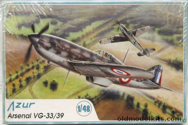 Azur 1/48 Arsenal VG-33/39 - VG-33 Tested By The Germans Probably At Rechlin / VG-33 French Air Force Unknown Unit And Date - VG-39 Prototype French Air Force Toulouse July 1940 - (VG33 / VG39), 018 plastic model kit