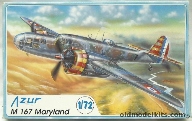 Azur 1/72 Martin M-167 Maryland - French Air Force GB1/63 1st Escadrille Bamako Mali 1942 / RAF Desert Air Force North Africa 1942, 024 plastic model kit