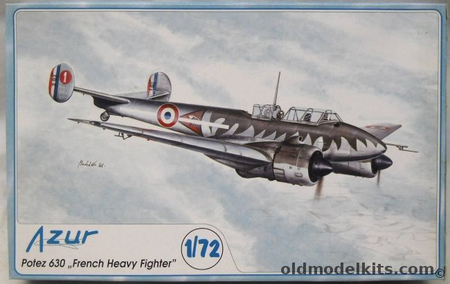 Azur 1/72 Potez 630 French Heavy Fighter - French Air Force GC 1/5 1 Esc Bordeaux Merignac June 1940 / GC II/1 3 Esc Etampes 1940 / Luftwaffe Captured Aircraft Used For Training By JG 105 - BAGGED, A036 plastic model kit