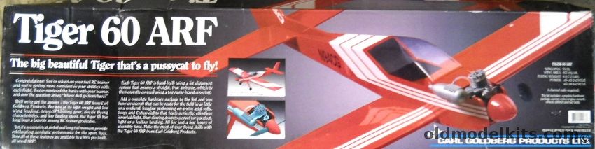 Carl Goldberg Models Tiger 60 ARF - 70 Inch Wingspan Almost Ready To Fly R/C Aircraft, 12068 plastic model kit