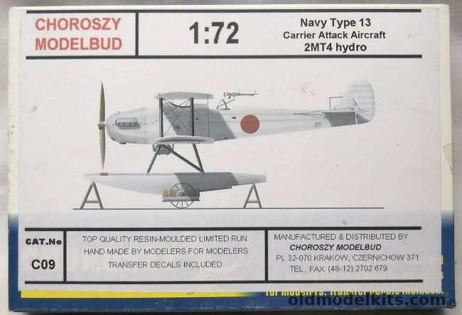Choroszy 1/72 Navy Type 13 Carrier Attack Aircraft 2MT4 Hyro, C09 plastic model kit