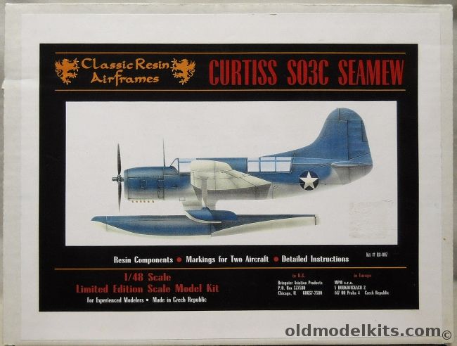 Classic Airframes 1/48 Curtiss SO3C Seamew, R8-007