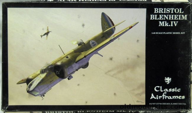 Classic Airframes 1/48 Bristol Blenheim Mk.IV - RAF 68th Sq High Ercall '41 / Free French Egypt 1941 / Finnish late 1942 / 84th Sq Palestine April 1941 / 105 Sq Lossiemouth late '41, 4138 plastic model kit