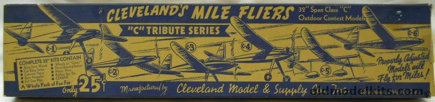Cleveland Mile Fliers The C-S Interceptor - 32 Inch Wingspan Fuselage Style Balsa Flying Model Aircraft, C-3 plastic model kit