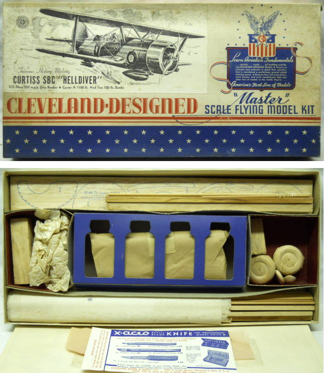 Cleveland 1/16 Curtiss SBC Helldiver - 25.5 Inch Wingspan Flying Model Airplane Kit - (SBC4), SF-80 plastic model kit