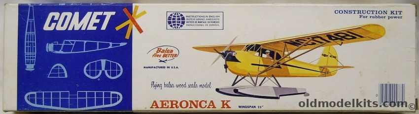 Comet Aeronca K Floatplane - 25 inch Wingspan Flying Balsa Airplane Model, 3208 plastic model kit