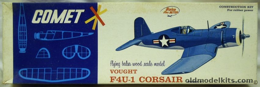 Comet Vought F4U-1 Corsair - 20 inch Wingspan Flying Balsa Model Airplane - (F4U1), 3404-150 plastic model kit