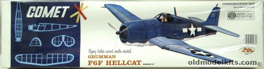 Comet Grumman F6F Hellcat - 24 inch Wingspan Flying Aircraft, 3503 plastic model kit
