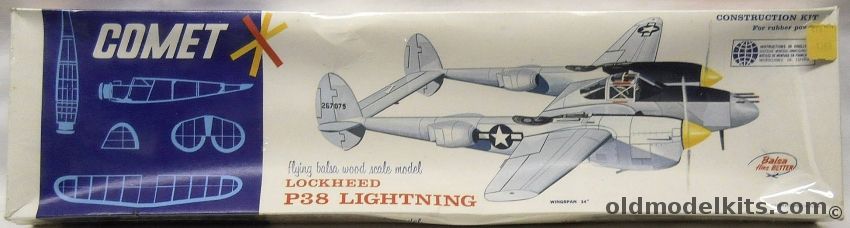Comet Lockheed P-38 Lightning - 34 Inch Wingspan Flying Model, 3504 plastic model kit