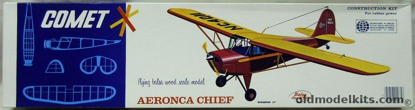 Comet Aeronca Chief - 54 inch Wingspan for R/C / Free Flight, 3506 plastic model kit